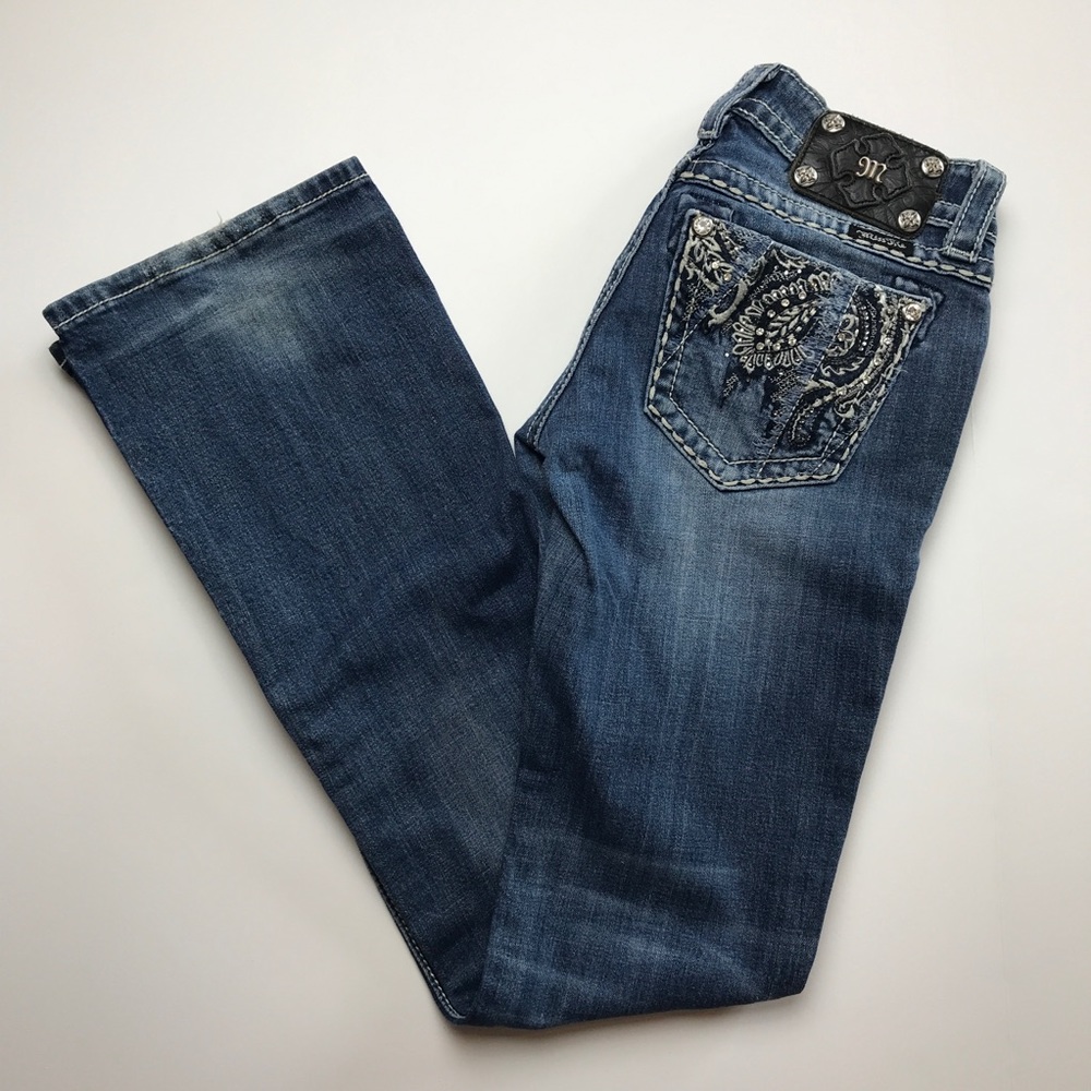 Miss Me Jeans Denim Brand Buckle Embellished